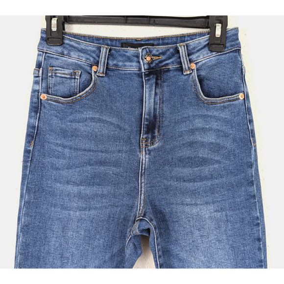 Karen Kane sz 6 denim Jeans blue stretchy high rise women 2852 - Picture 2 of 7